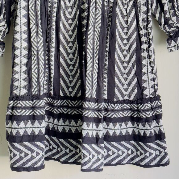 Maeve Dominique Tunic Dress Size XS Petite Tribal Boho Black White Anthro - Picture 5 of 16